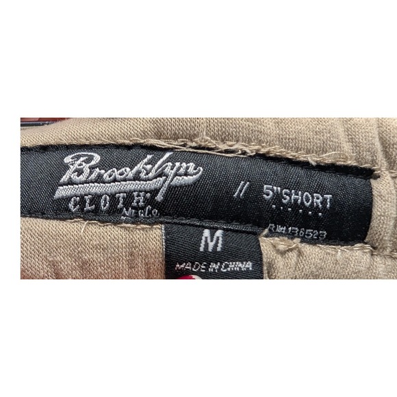 Brooklyn Cloth Mens Tan Fleece Athleisure 5" Shorts Drawstring Zipper Size M - Picture 4 of 4